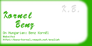 kornel benz business card